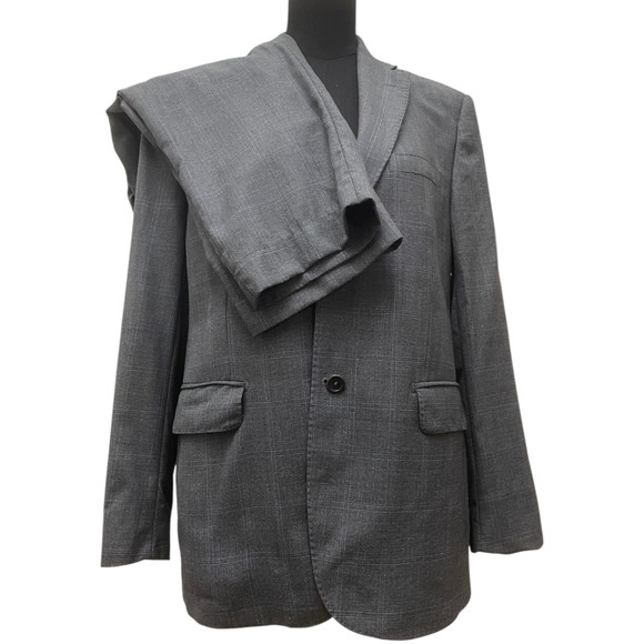 Ermenegildo Zegna Wool Coat Blazer & Pants Penstripe Suit 2-piece Black Size 40 - Picture 1 of 10